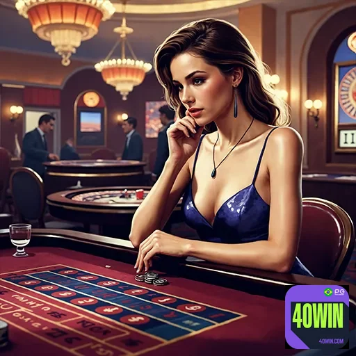 Imagem do cassino da 40win, site de jogos e apostas online, com máquinas e ambiente de cassino.